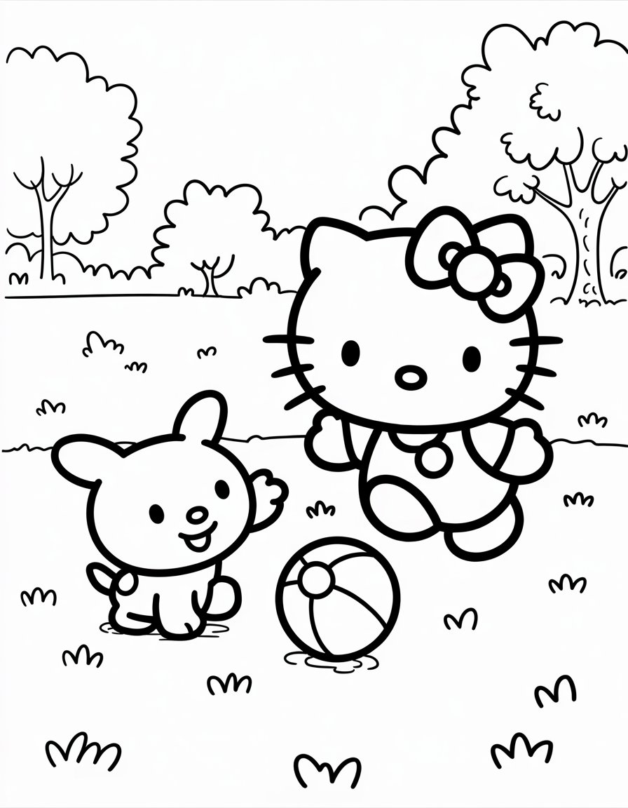 Hello Kitty and Pochacco